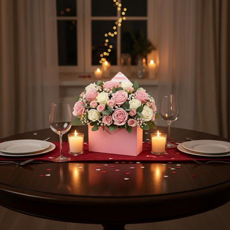 Valentine Envelope Boxes, Folding Portable Waterproof Flower Storage Box, Can Be Used to Place Gifts and Flowers, Suitable for Anniversary Wedding Birthday Party Arrangements - Image 3